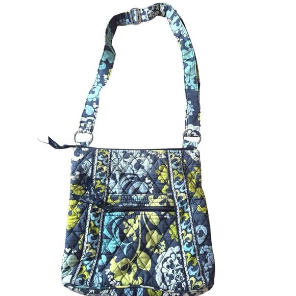 RARE Vera Bradley Disney Parks Hidden Mickey Quilted Crossbody Bag Floral Blue - Picture 12 of 13